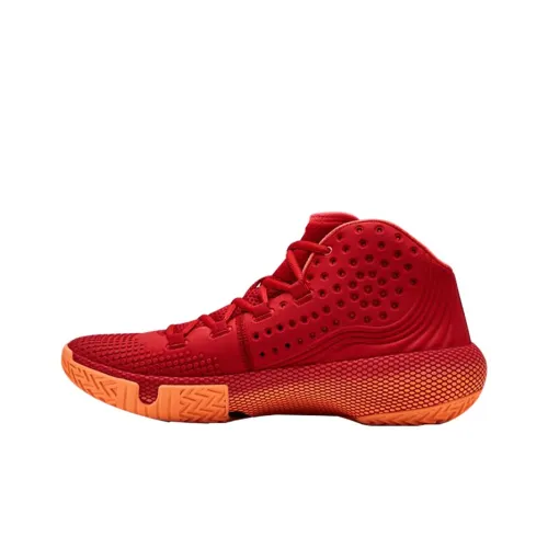 Under Armour HOVR Havoc 2 Slip-Resistant MID Баскетбольные кроссовки Unisex Красный Желтый