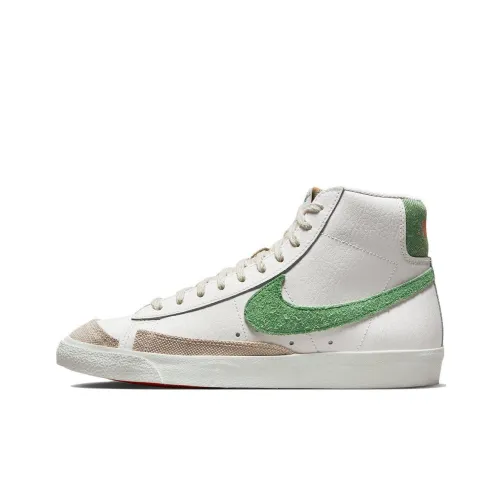 Nike Blazer Slip-resistant Амортизация Устойчивость к истиранию Легкий MID Скейтбординг Кроссовки Белый