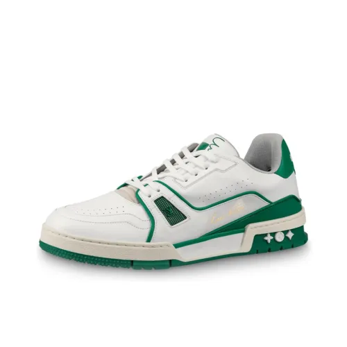 LOUIS VUITTON Тренер Low Топ Стильные Скейтбординги Мужской Белый Зеленый