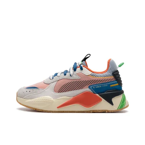PUMA RS X Амортизация и Дышащий Низкий Топ Повседневные Беговые Кроссовки Унисекс Экрю Мистический Красный Синий Черный