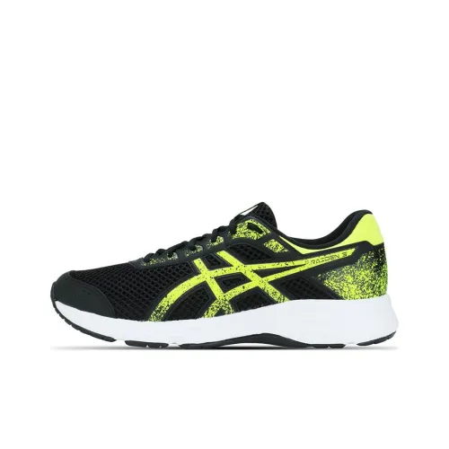 Asics Raiden 3 Slip Resistant Shock Absorbers с антискользящими свойствами и устойчивыми к истиранию низкими беговыми кроссовками черного и желтого цвета