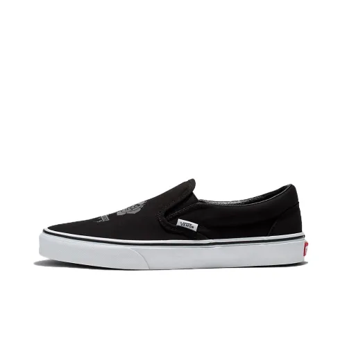 Vans Slip On Series Love YOU To Death Low Топ Скейтборд Кроссовки Unisex Черный Белый