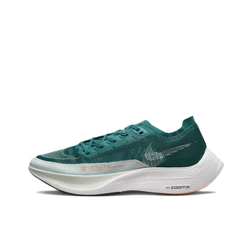 Nike ZoomX Vaporfly Next% 2 Амортизация и Дышащий Низкий Топ с Карбоновой Плиты Марафон Беговые Кроссовки Мужские Зеленые Белые