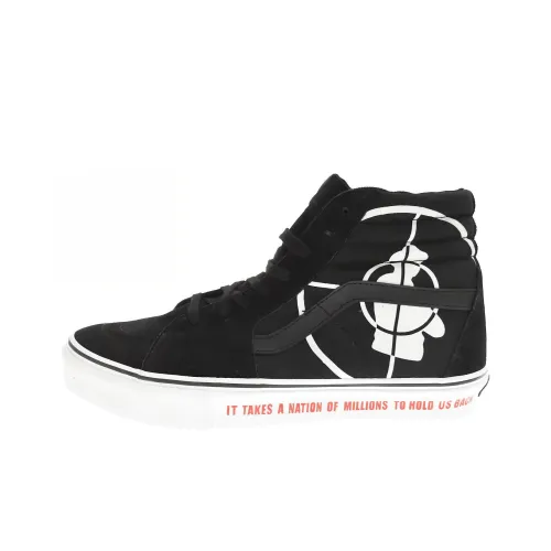 Supreme x Vans SK8 Public Enemy High Top Скейтборд Кроссовки Unisex Черный Белый