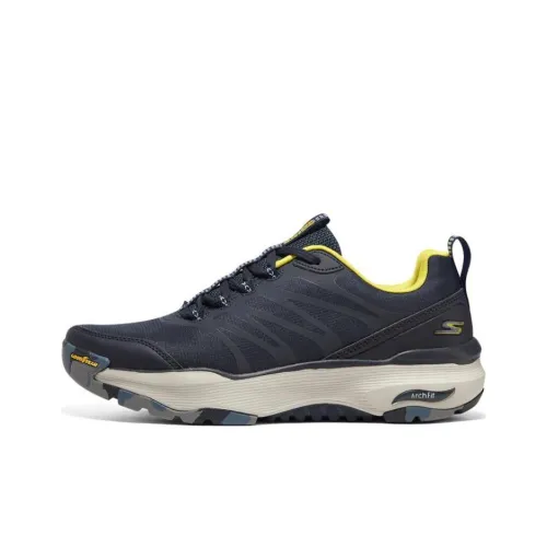 Skechers Go Walk Arch Fit Outdoor Low Top Streetwear Men's Blue Yellow Skechers Go Walk Arch Fit Outdoor Низкий Топ Уличная Обувь Мужская Синий Желтый