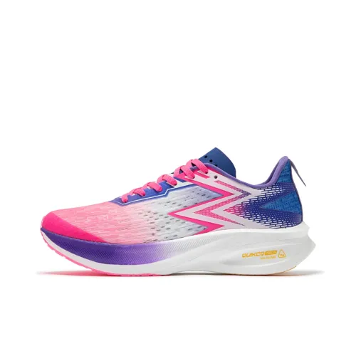 361° Flying ET Устойчивый к истиранию Дышащий Низкий Топ Марафон Беговые кроссовки Унисекс Флуоресцентный Взрывной Розовый