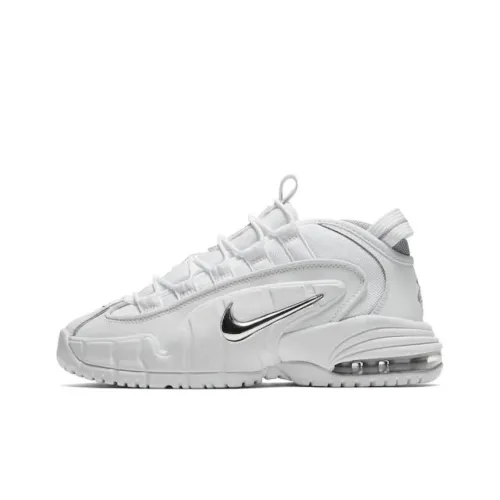 Nike Air Max Penny Амортизация Износостойкий Низкий Топ Детские Баскетбольные Кроссовки Белый Подростки