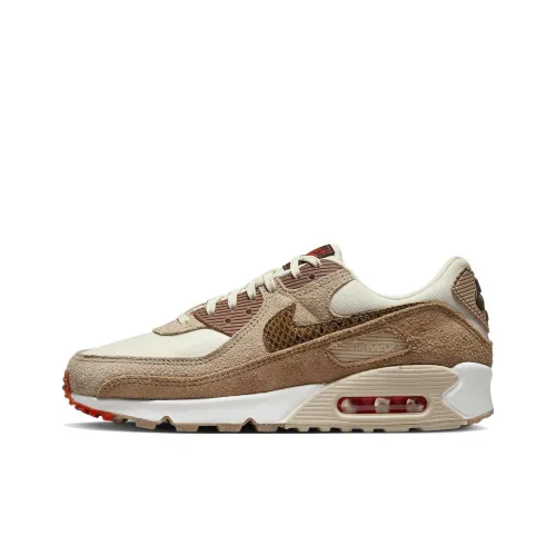 Nike Air Max 90 Амортизация Износостойкие Низкие Кроссовки для Бега Женские Коричневые