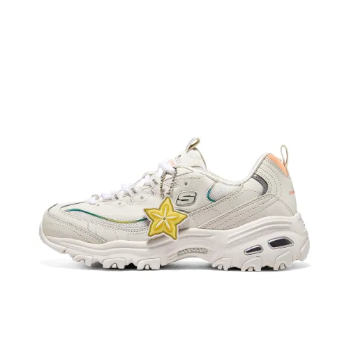 Skechers D'LITES 1,0 Фрукты Bear Устойчивый к истиранию Дышащий Низкий Топ Casual Женские Белый Цвет Апельсин