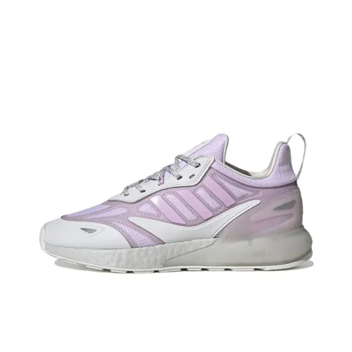 Adidas Originals ZX 2K BOOST 2,0 Противоскользящий Устойчивый к истиранию MID Топ Беговые кроссовки Женские Белый Фиолетовый