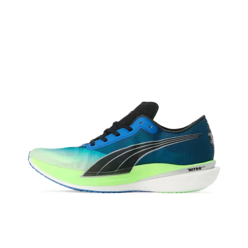 PUMA Deviate Nitro Elite 2 Slip-Resistant Abrasion-Resistant Breathable MID Беговые кроссовки Мужские Синий Зеленый