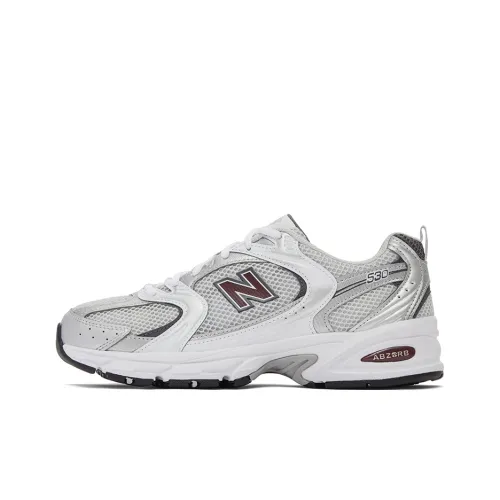New Balance NB 530 Беговые кроссовки Низкие Бело-серые Унисекс