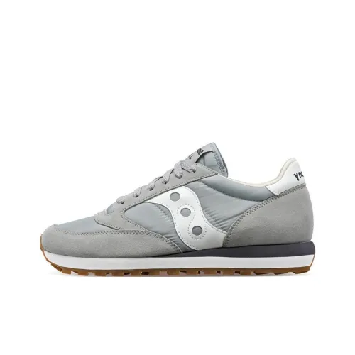 Saucony Jazz Original Амортизаторы Shock Absorbers Противоскользящие Устойчивые к истиранию Низкий Топ Беговые кроссовки Мужские Серый Белый