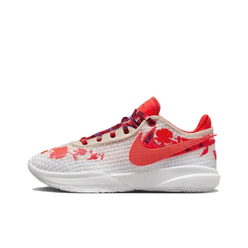 MIMI PLANGE x Nike LeBron 20 EP Low Топ Баскетбольные кроссовки Унисекс Белый Красный