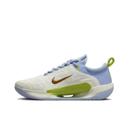 nike Zoom Court NXT HC Shock Absorbers Slip-resistant Low Top Tennis Shoes Women's White Blue nike Zoom Court NXT HC Амортизаторы Slip-resistant Низкий Топ Теннисные Кроссовки Женские Белый Синий