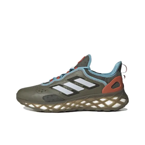 Adidas Web Boost Slip Resistant Abrasion Resistant Легкий Низкий Топ Беговые кроссовки Зеленый Оранжевый Синий