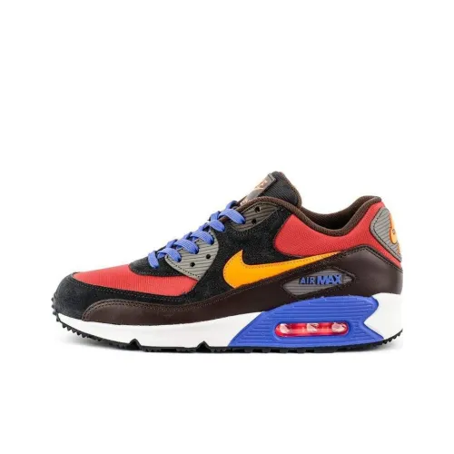 Nike Air Max 90 Winter PRM Low Топ Спортивная Повседневная Обувь Мужская Черный Синий Красный Желтый