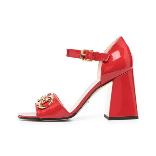 GUCCI Horsebit One Ремешок Сандалии Женские Красные
