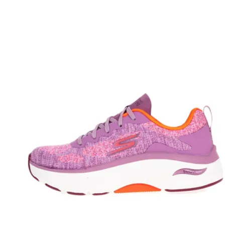 Skechers Max Cushioning Arch Fit Устойчивый к истиранию Дышащие Низкие Беговые кроссовки Женские Розовые Фиолетовые
