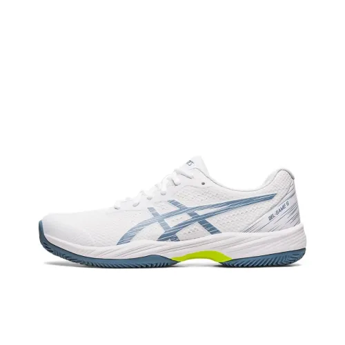 ASICS Gel Game 9 Амортизация Износостойкие Низкие Кроссовки для Тенниса Мужские Белые и Синие