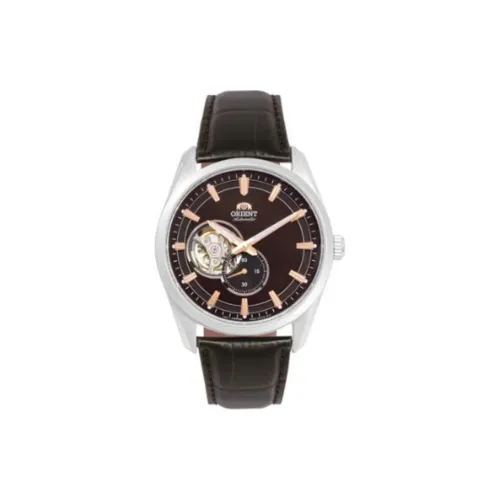 ORIENT Автоматический Механический Механизм Кожаный Ремешок Часы 41,5 мм Мужские Часы Черный Циферблат