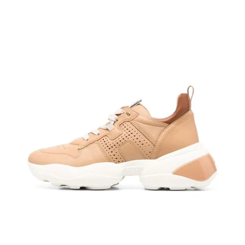 HOGAN Interactive Version Низкий Топ Спортивная Повседневная Обувь Женская Нюдовый