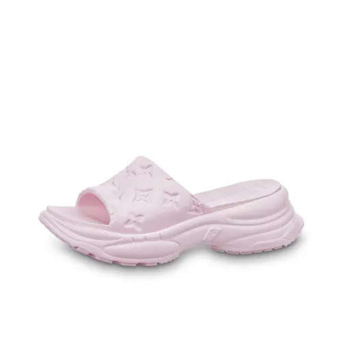 LOUIS VUITTON Pool 55 Резиновая подошва Слипоны Женские Розовый