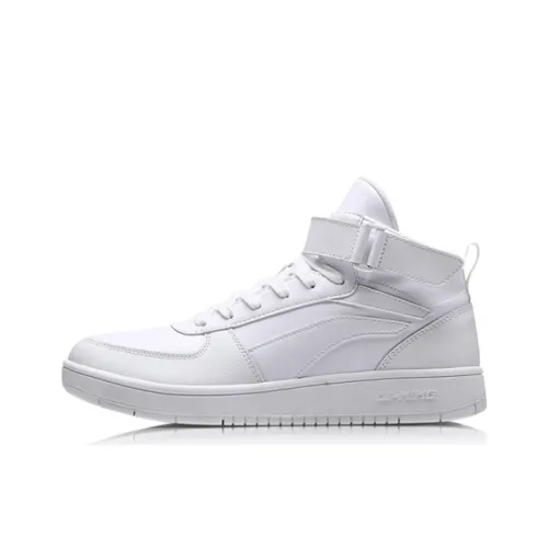 LINING Knight Slip-on Резистентные амортизаторы с защитой от износа MID Топ Скейтборд Кроссовки Мужские Белые