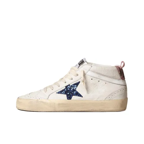 Golden Goose Mid Star Стильные Скейтбординги Женские Белые Розовые Потертые