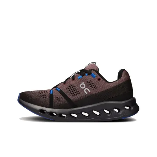 On Cloudsurfer Шокабассеры Противоскользящие Устойчивые к износу Низкий Топ Повседневные Беговые кроссовки Женские Черный Умбра