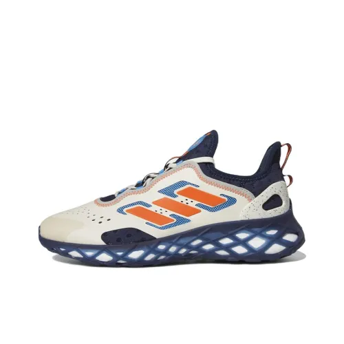 Adidas Web Boost Легкий Износостойкий И Не скользящий Низкий Топ Беговые кроссовки Белый Оранжевый Синий