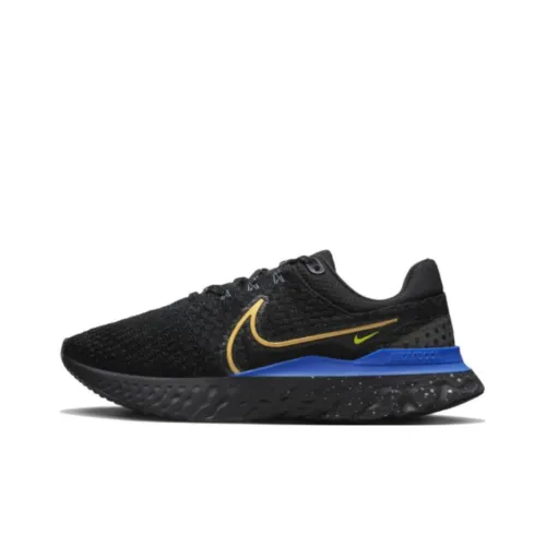 Nike React Infinity Run Flyknit 3 Амортизация Износостойкий Низкий Топ Беговые кроссовки Мужской Черный Синий