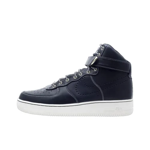 Nike Air FORCE 1 Slip-on Устойчивый к истиранию Высокий топ Скейтборд Кроссовки Унисекс Черный