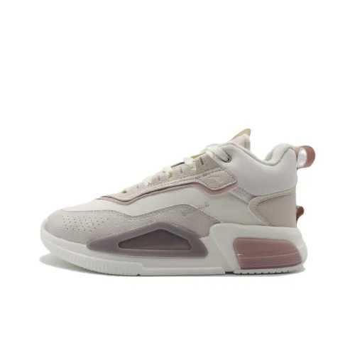 ANTA Rubik's Cube 4 Амортизаторы Шок-абсорбирующие Противоскользящие Устойчивые к истиранию Высокий Топ Спортивная Повседневная Обувь Женская Белая Розовая