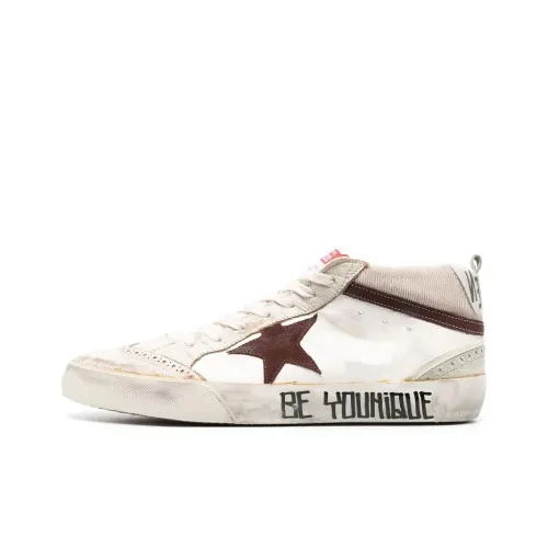 Golden Goose Mid Star Стильные Скейтбординги Белый Эффект Потертости