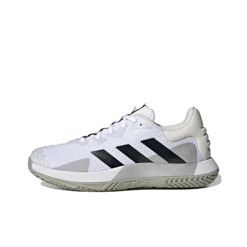 Adidas Solematch Bounce Control Амортизаторы Шок Устойчивость к истиранию Низкий Топ Кроссовки для тенниса Белый Черный