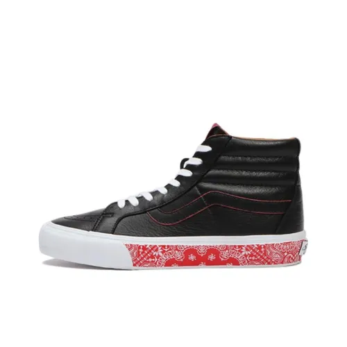 Vans SK8 Reissue Vlt L High Топ Скейтборд Кроссовки Унисекс Черный Белый Красный