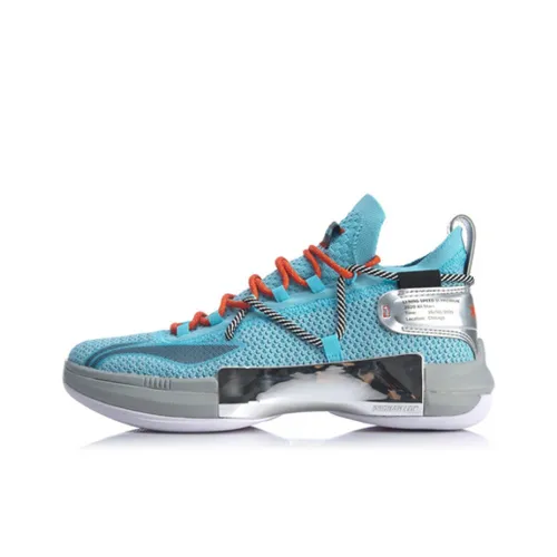 LINING Blitz 6 Premium Устойчивый к истиранию Дышащий MID Баскетбольные кроссовки Мужские Кристально-синий