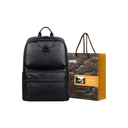 JEEP Рюкзак из натуральной коровьей кожи мужской черный