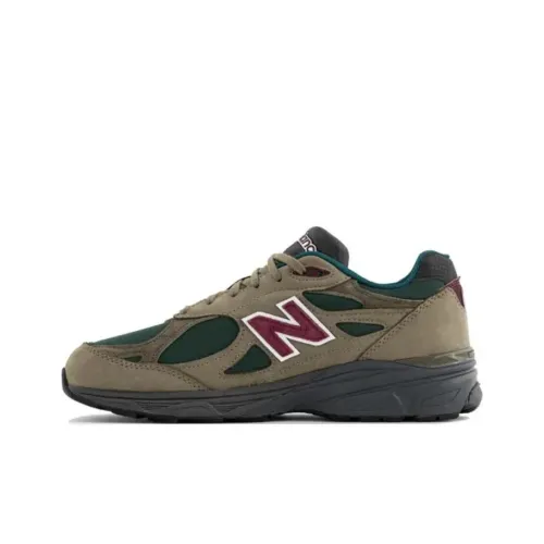 New Balance NB 990 V3 Low Топ Повседневные Беговые Кроссовки Унисекс Зеленый Коричневый Сделано в США