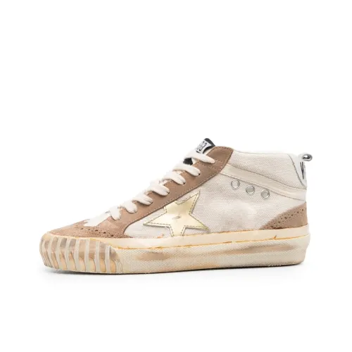 Golden Goose Mid Star Стильные Скейтбординги Женские Белые Умбра