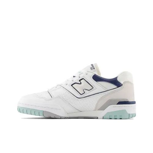 New Balance NB 550 Винтажные баскетбольные кроссовки, низкий топ, белый и синий, унисекс