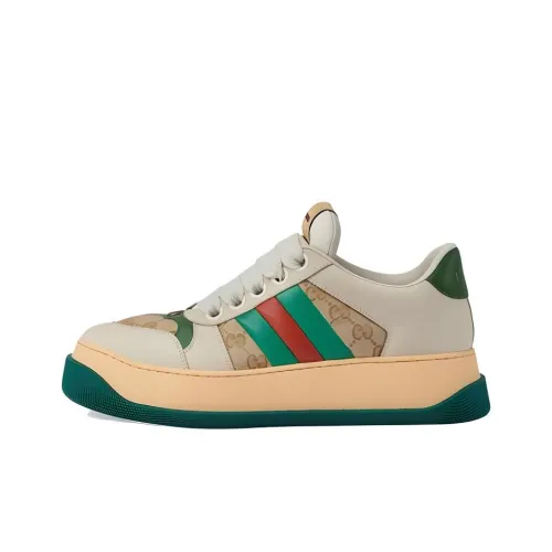 GUCCI Screener Джигглипафф состаренная обувь низкие кеды для скейтбординга мужские зеленые