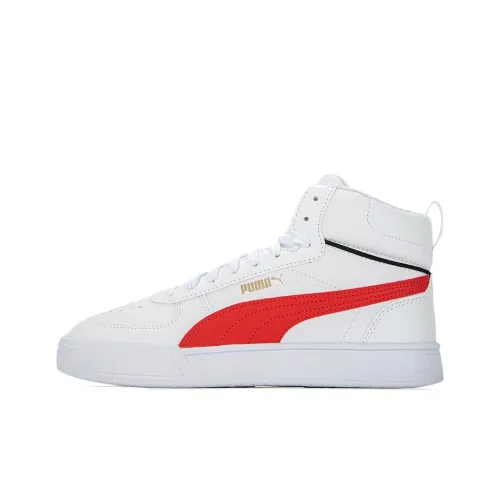 PUMA Caven MID Топ Скейтборд Кроссовки Мужские Белый Красный
