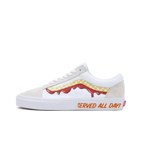 VANS Old Skool Collection Низкие Кроссовки для Скейтбординга Унисекс Белый Красный Желтый