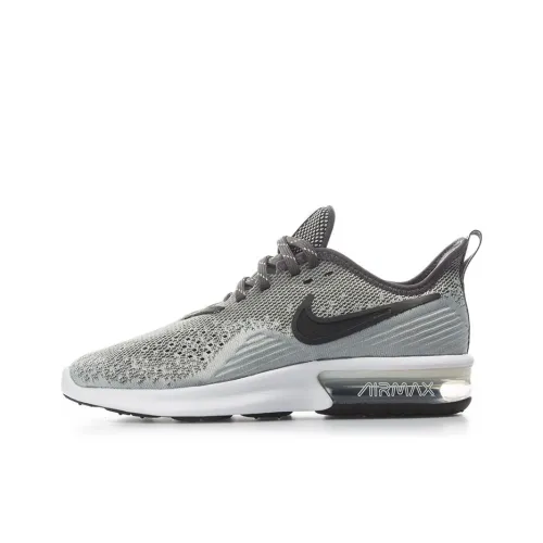 Nike Air Max Sequent Low Топ Марафон Беговые кроссовки Женские Серый Черный