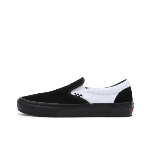 Vans Slip On Series Skate Low Топ Кроссовки для скейтбординга Унисекс Черный Белый