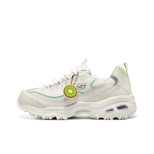 Skechers D'LITES 1,0 Фрукты Bear Устойчивый к истиранию Дышащий Низкий Топ Casual Женские Белый Зеленый