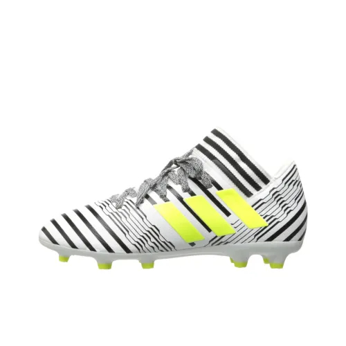 Adidas Nemeziz FG Твердый грунт Противоскользящие Устойчивые к истиранию Футбольные бутсы Унисекс Белый Желтый Черный