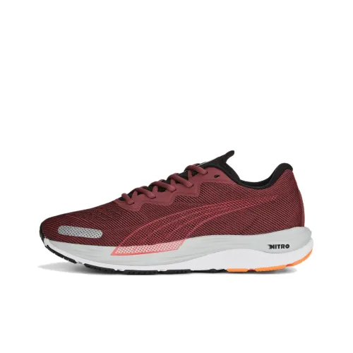 PUMA Velocity Nitro 2 Slip-Resistant Abrasion-Resistant Low Top Casual Running Shoes Men's Dark Red PUMA Velocity Nitro 2 Противоскользящие Аbrasion-Resistant Низкий Топ Повседневные Беговые Кроссовки Мужские Темно-Красный